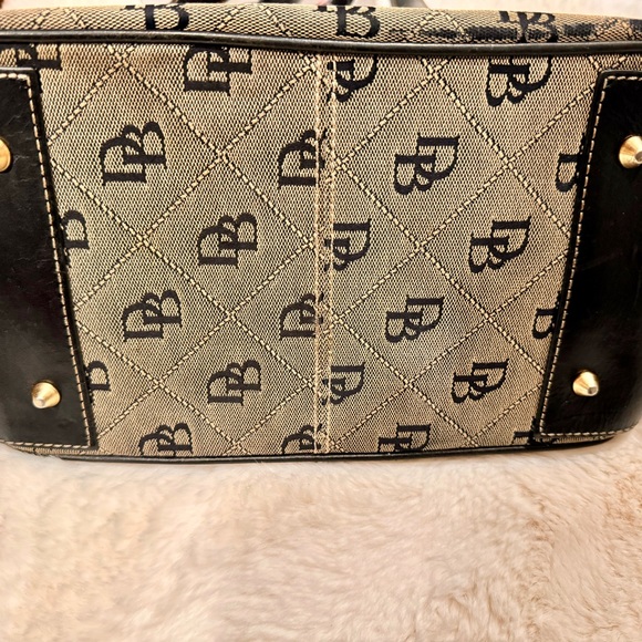 Dooney & bourke canvas and leather trim tote bag 14x9.5x7 - Picture 13 of 13